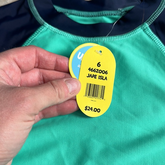 *FINAL* LIGHTNING BUG RASHGUARD: GREEN/BLUE: NEW WITH TAGS: SIZE 6 - Picture 2 of 3